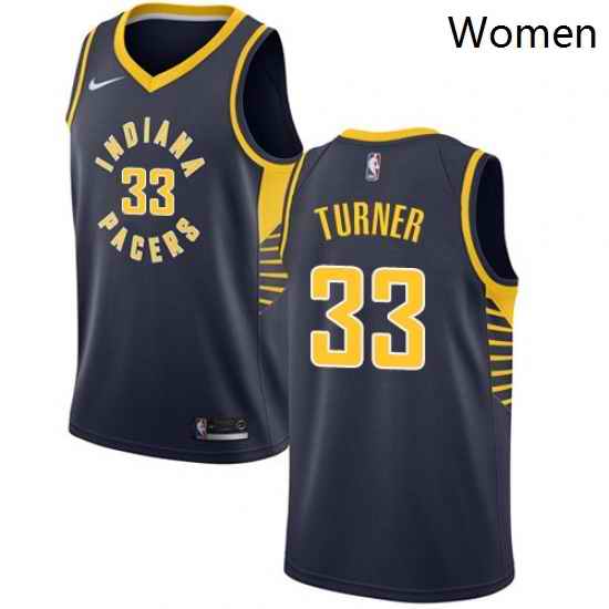Womens Nike Indiana Pacers 33 Myles Turner Swingman Navy Blue Road NBA Jersey Icon Edition